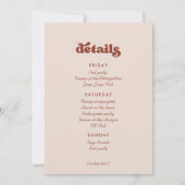 Stijlvol retro terracotta Bachelorette Weekend Kaart (Achterkant)