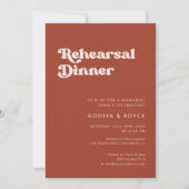 Stijlvol retro terracotta Rehearsal diner Kaart (Voorkant)