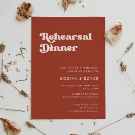 Stijlvol retro terracotta Rehearsal diner Kaart