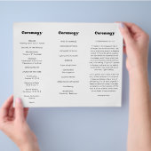 Stijlvol retro Trifold Bruiloft Programma Flyer (Hand)