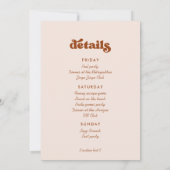 Stijlvol retro verbrand oranje Bachelorette Weeken Kaart (Achterkant)