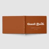 Stijlvol retro verbrand oranje bruiloft gastenboek (Volledig)
