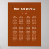 Stijlvol retro verbrand oranje bruiloft poster (Voorkant)