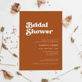 Stijlvol retro verbrand oranje Vrijgezellenfeest Kaart