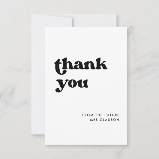 Stijlvol retro Vrijgezellenfeest Dank u kaart (Voorkant)