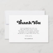 Stijlvol retro zwart & wit Baby shower Bedankkaart (Voorkant)