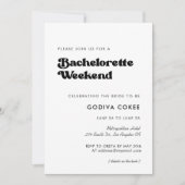 Stijlvol retro zwart-wit Bachelorette Weekend Kaart (Voorkant)