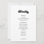 Stijlvol retro zwart-wit Bachelorette Weekend Kaart (Achterkant)