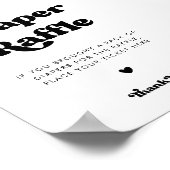 Stijlvol retro zwart & wit Luier Raffle teken Poster (Hoek)