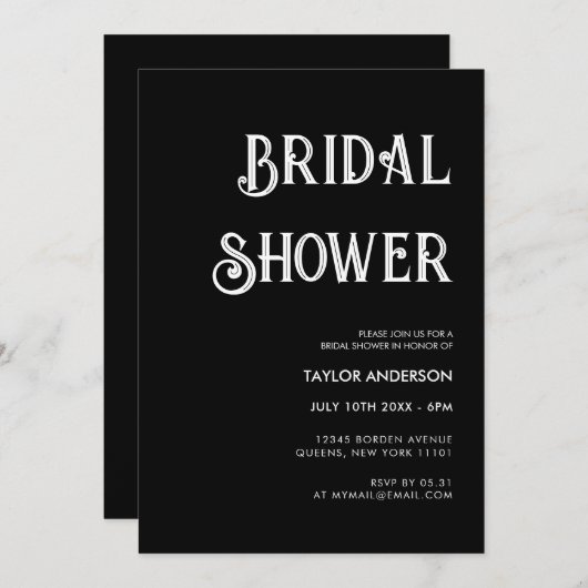 Stijlvol retro zwart-wit Vrijgezellenfeest Kaart (Voorkant / Achterkant)