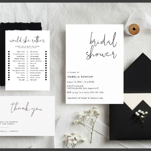 Stijlvol retro zwart-wit Vrijgezellenfeest Kaart