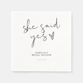 Stijlvol retro zwart-wit Vrijgezellenfeest Servet