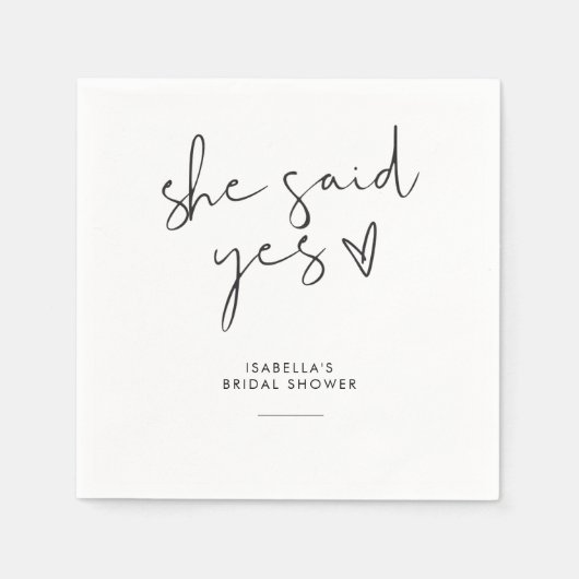 Stijlvol retro zwart-wit Vrijgezellenfeest Servet (Voorkant)