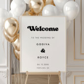 Stijlvol retro zwart-wit Welkom bij onze bruiloft Poster