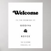 Stijlvol retro zwart-wit Welkom bij onze bruiloft Poster (Voorkant)