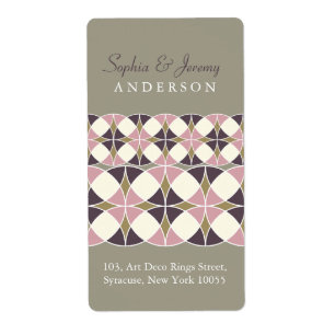 Stijlvol retrochic Art Deco Wedding Adresetiketten Etiket