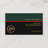 Stijlvol retrolagen rode lijn butler Event Planner Visitekaartje (Achterkant)