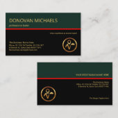 Stijlvol retrolagen rode lijn butler Event Planner Visitekaartje (Voorkant / Achterkant)