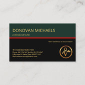 Stijlvol retrolagen rode lijn butler Event Planner Visitekaartje (Voorkant)