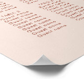 Stijlvol retroperzikroze bruinzittingsschema voor  poster (Hoek)