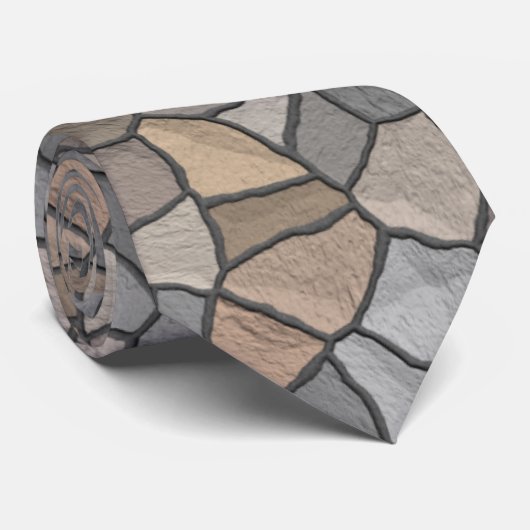 Stijlvol Rock Stone Pattern Masonry Pattern Stropdas (Opgerold)