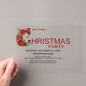 Stijlvol Rode Kerstfeest Acryl Uitnodigingen (Insitu (Draagbaar))