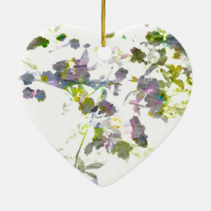 Stijlvol romantisch bloemontwerp voor waterkleurig keramisch ornament