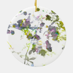 Stijlvol romantisch bloemontwerp voor waterkleurig keramisch ornament