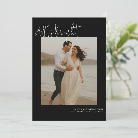 Stijlvol romantisch paar Winter Festiviteit Vakant Feestdagenkaart (Staand voorkant)