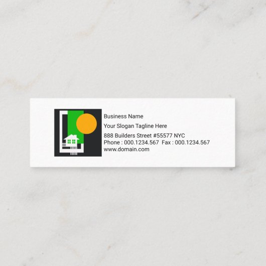 Stijlvol Rond Algemeen Bouw Placard Signaal Mini Visitekaartje (Achterkant)