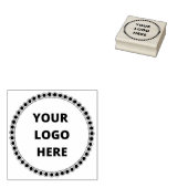 Stijlvol Rond Stippenframe rond uw aangepaste logo Rubberstempel (Gestempeld)