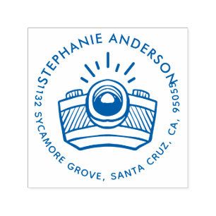 Stijlvol Ronde Cartoon Camera Return-adres Zelfinktende Stempel