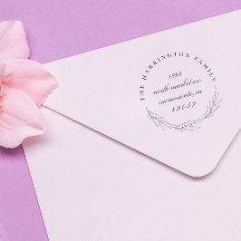 Stijlvol, ronde familienaam retouradres rubberstempel