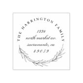 Stijlvol, ronde familienaam retouradres rubberstempel (Afrduk)