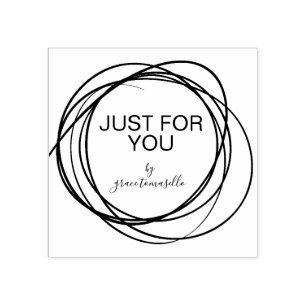 Stijlvol, ronde geschrift, alleen voor u persoonli rubberstempel