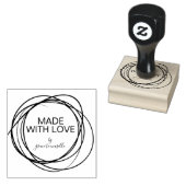 Stijlvol, ronde kribbel gemaakt met liefde op maat rubberstempel (Gestempeld)