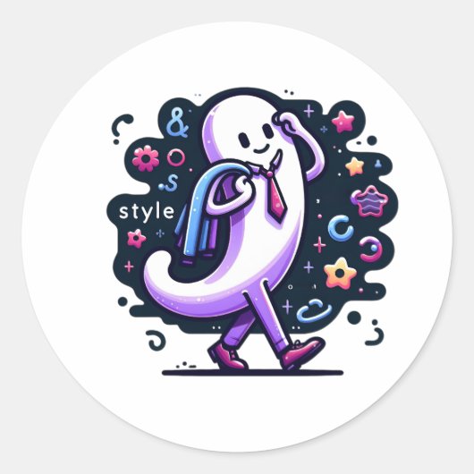 Stijlvol. Ronde Sticker (Voorkant)