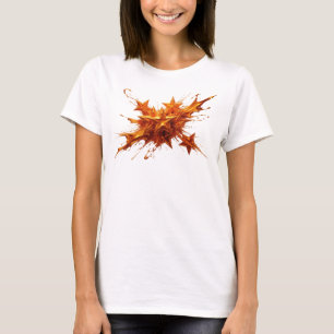 Stijlvol Rood Abstract Sterren Artistiek Motief T-shirt
