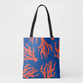 Stijlvol rood blauw koraal patroon tote bag (Voorkant)