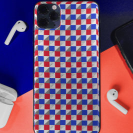 Stijlvol rood blauw zwart en wit abstract patroon Case-Mate iPhone case