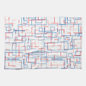 Stijlvol rood en blauw patroon theedoek (Horizontaal)