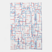 Stijlvol rood en blauw patroon theedoek (Verticaal)