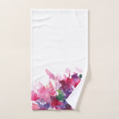 Stijlvol rood en blauw Waterverf Bouquet Painting  Bad Handdoek (Handdoek)