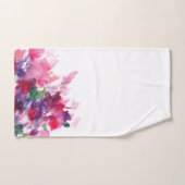 Stijlvol rood en blauw Waterverf Bouquet Painting  Bad Handdoek (Handdoek)