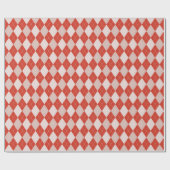 Stijlvol rood en blush roze grote argyle patroon cadeaupapier (Vlak)