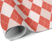 Stijlvol rood en blush roze grote argyle patroon cadeaupapier (Rol Hoek)