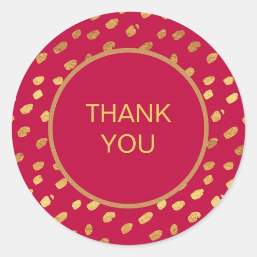 Stijlvol rood en goud Dank u Sticker (Voorkant)
