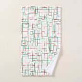 Stijlvol rood en groen patroon bad handdoek (Handdoek)