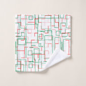 Stijlvol rood en groen patroon bad handdoek (Wasdoekje)