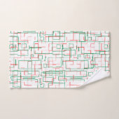 Stijlvol rood en groen patroon bad handdoek (Handdoek)
